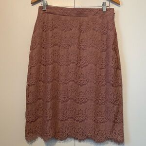 Faith and Joy by Montaeu Dusty Pink Lace Pencil Midi Skirt Size Large